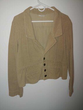 Women's collared corduroy cropped jacket